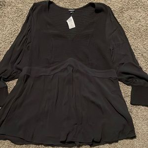 Torrid black l/s smocked babydoll top